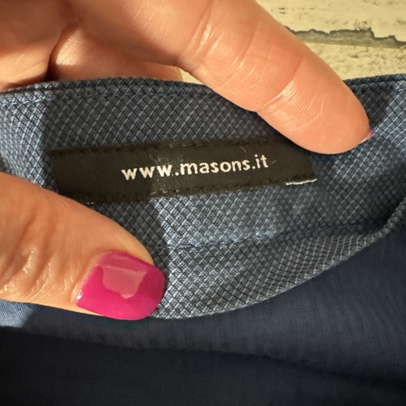 M Mason's London Bermuda Shorts 10" Mens 54 (US38) Blue Casual Flat Front - Picture 5 of 11